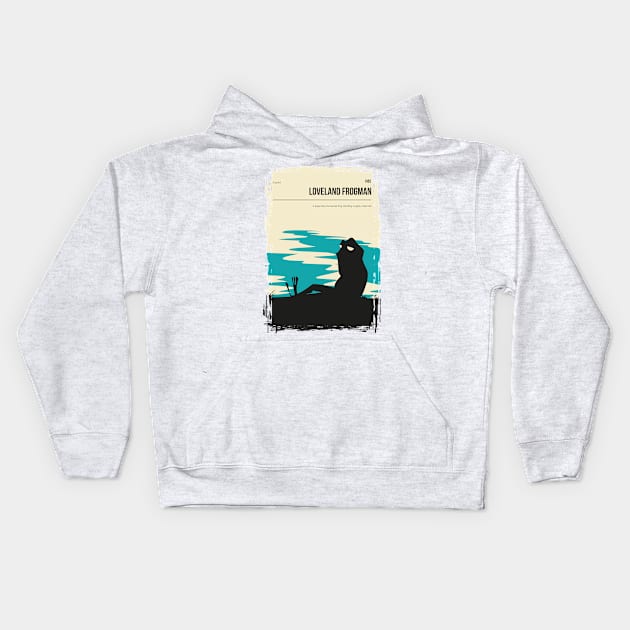 Loveland Frogman Vintage Minimal Travel Poster Kids Hoodie by jornvanhezik